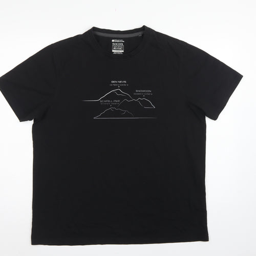 Mountain Warehouse Men Black XL Isocool Mountain Graphic T-Shirt