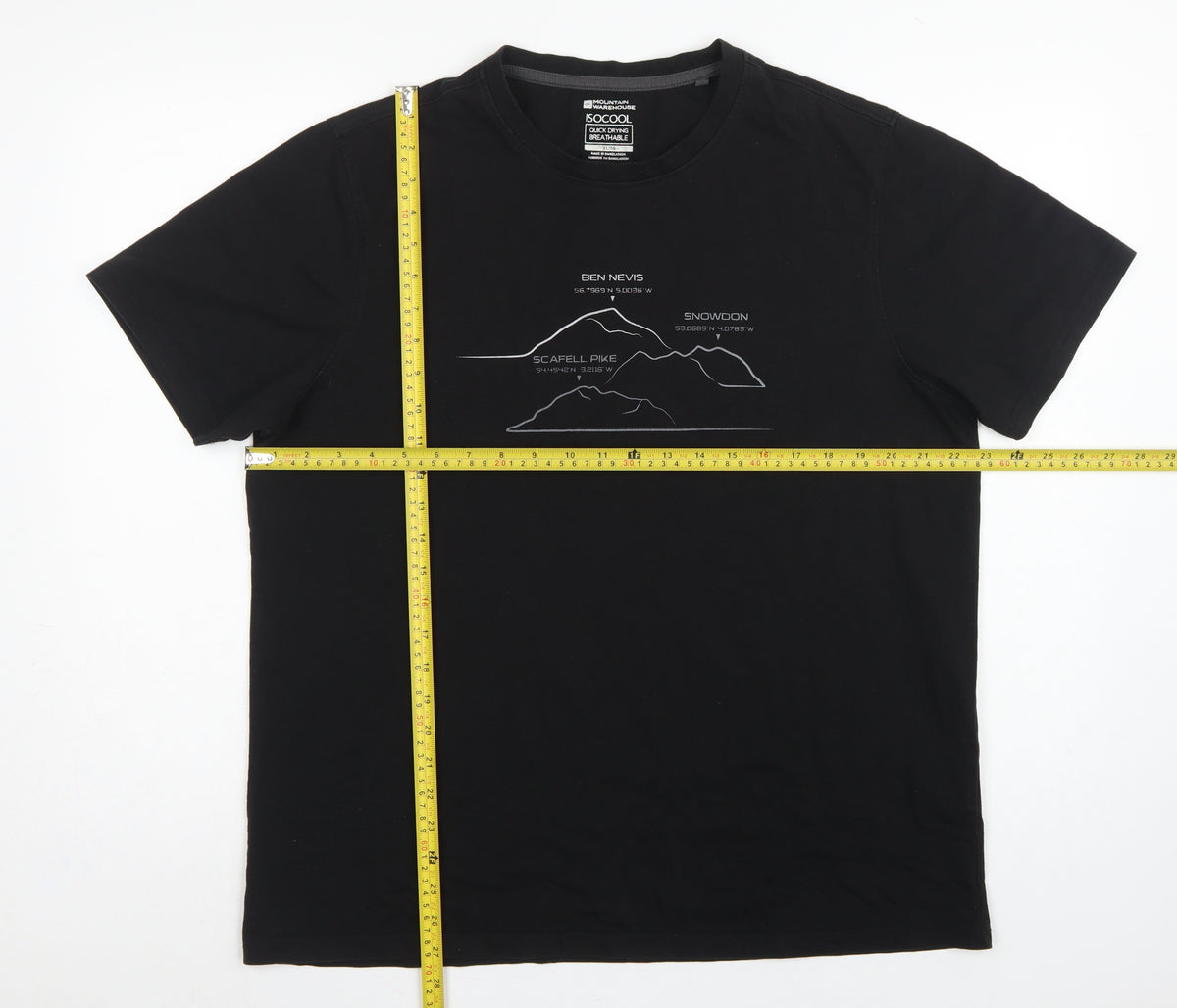 Mountain Warehouse Men Black XL Isocool Mountain Graphic T-Shirt