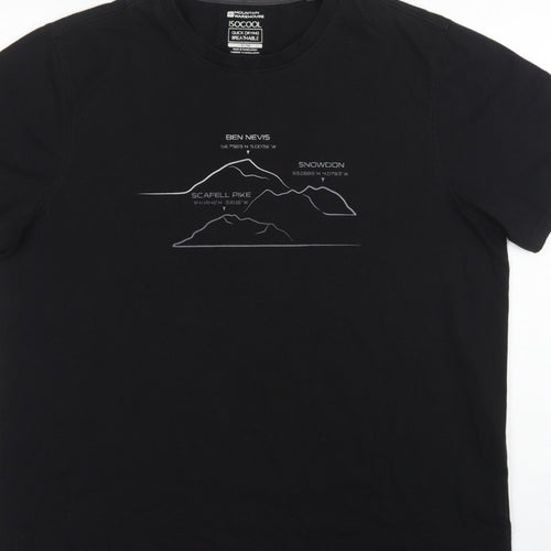 Mountain Warehouse Men Black XL Isocool Mountain Graphic T-Shirt