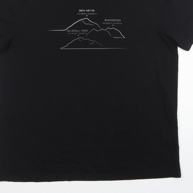 Mountain Warehouse Men Black XL Isocool Mountain Graphic T-Shirt