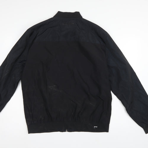 Born Rich Men's Black L Bomber Jacket Full Zip Logo Streetwear