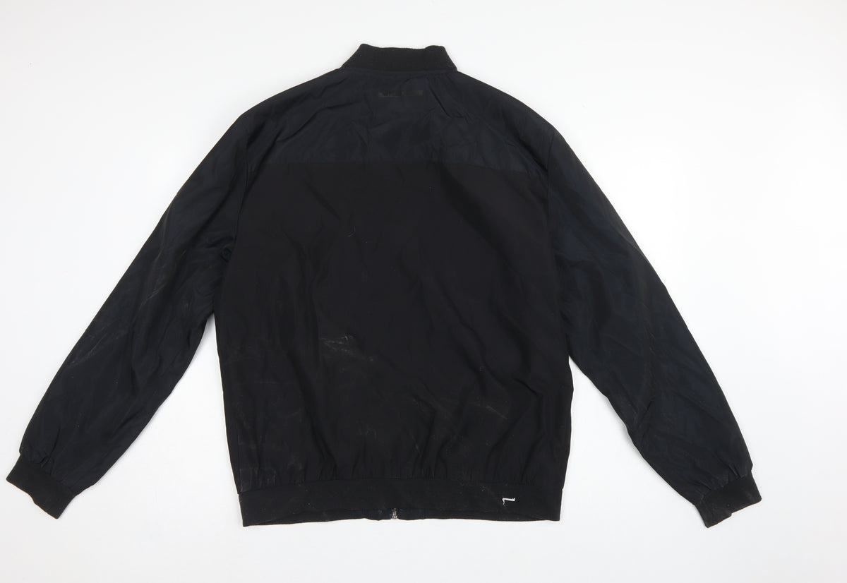 Born Rich Men's Black L Bomber Jacket Full Zip Logo Streetwear