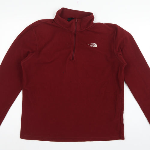 The North Face Men’s Red L Quarter Zip Fleece Sweatshirt Outdoor