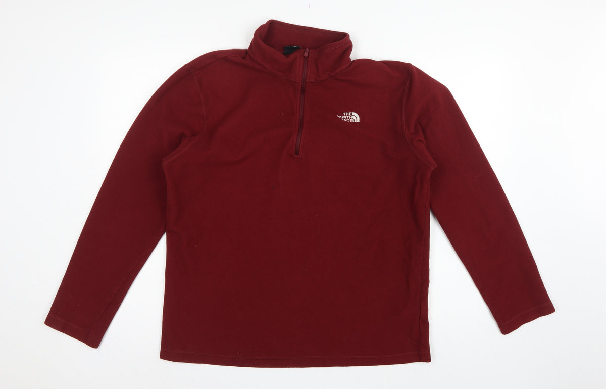 The North Face Men’s Red L Quarter Zip Fleece Sweatshirt Outdoor