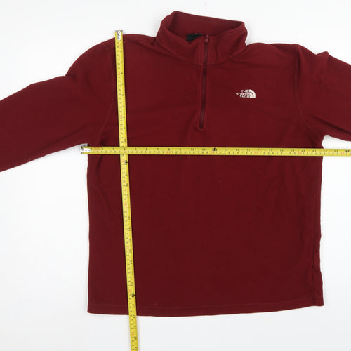 The North Face Men’s Red L Quarter Zip Fleece Sweatshirt Outdoor