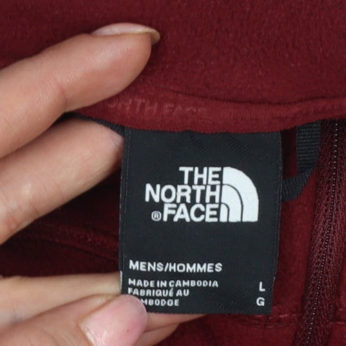 The North Face Men’s Red L Quarter Zip Fleece Sweatshirt Outdoor