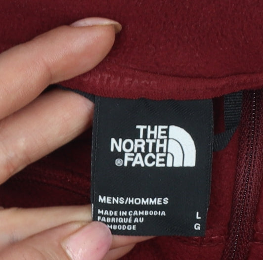 The North Face Men’s Red L Quarter Zip Fleece Sweatshirt Outdoor