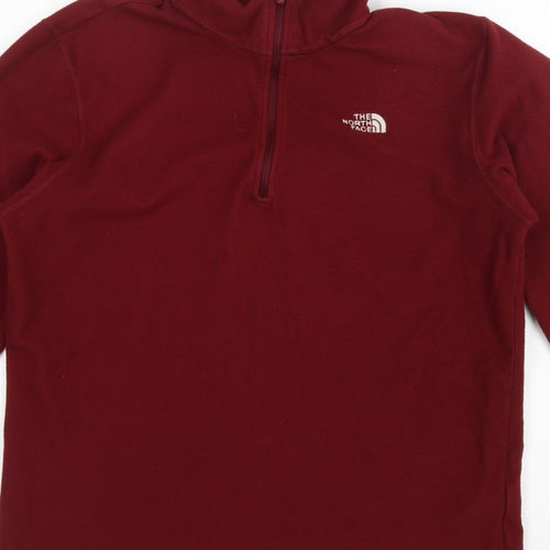 The North Face Men’s Red L Quarter Zip Fleece Sweatshirt Outdoor