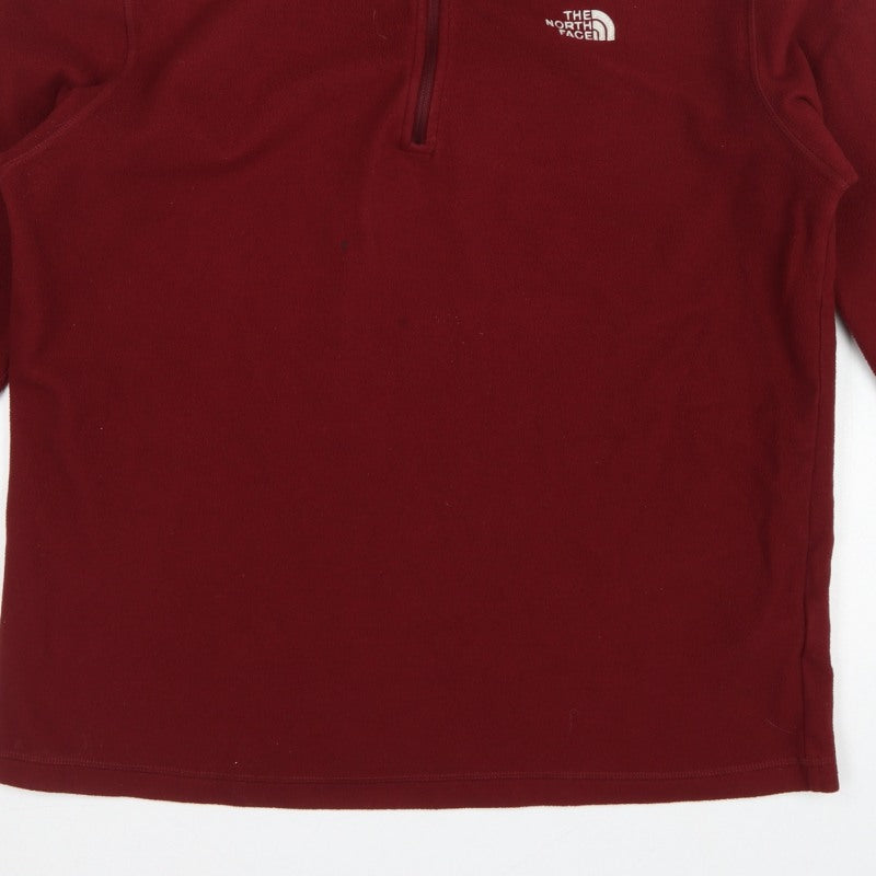 The North Face Men’s Red L Quarter Zip Fleece Sweatshirt Outdoor