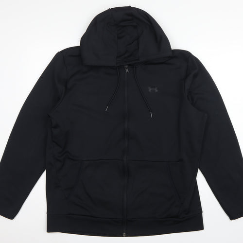 Under Armour Men’s Black 2XL Loose Full Zip Hooded Sports Hoodie