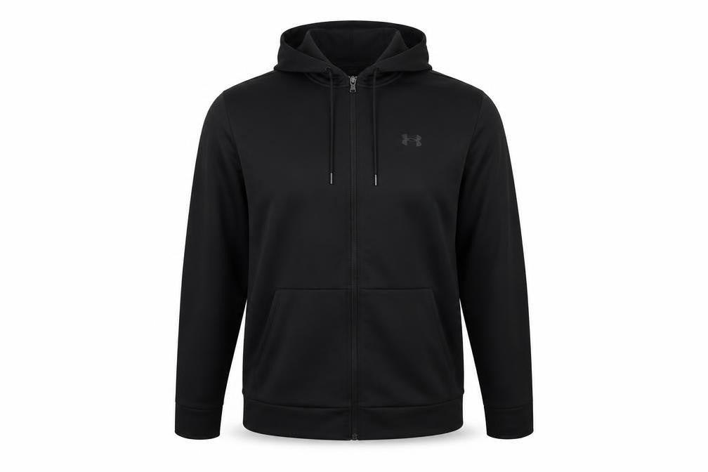 Under Armour Men’s Black 2XL Loose Full Zip Hooded Sports Hoodie