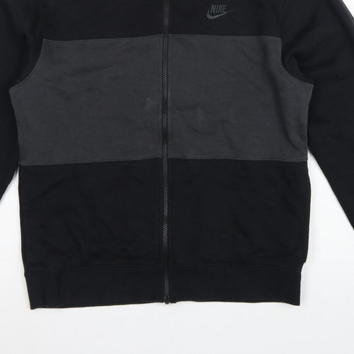 Nike Men’s Black Grey Full Zip Logo Sweatshirt Size S