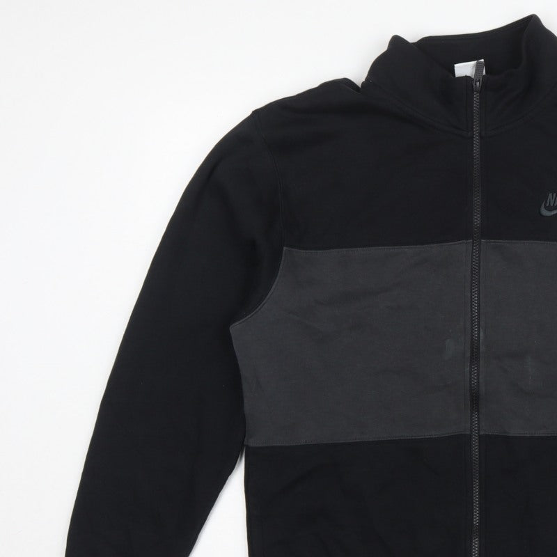 Nike Men’s Black Grey Full Zip Logo Sweatshirt Size S