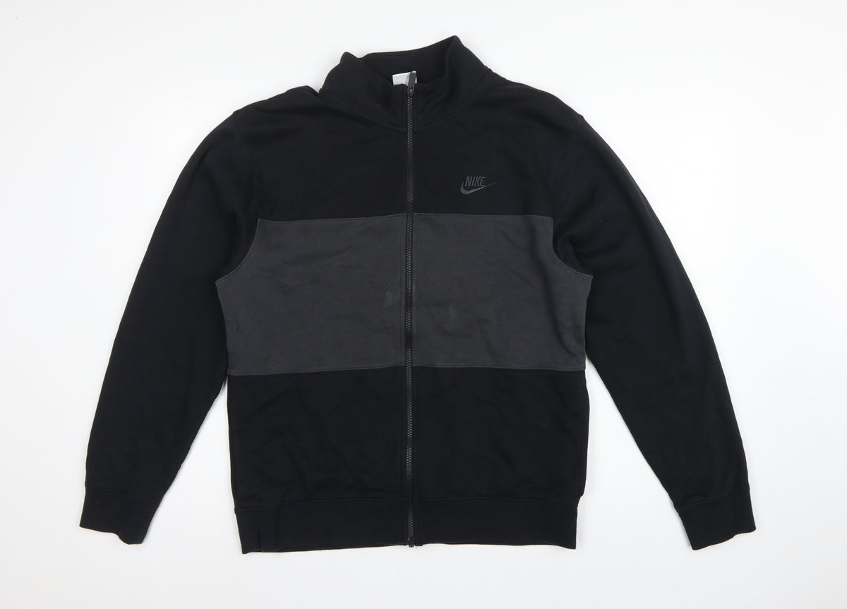 Nike Men’s Black Grey Full Zip Logo Sweatshirt Size S
