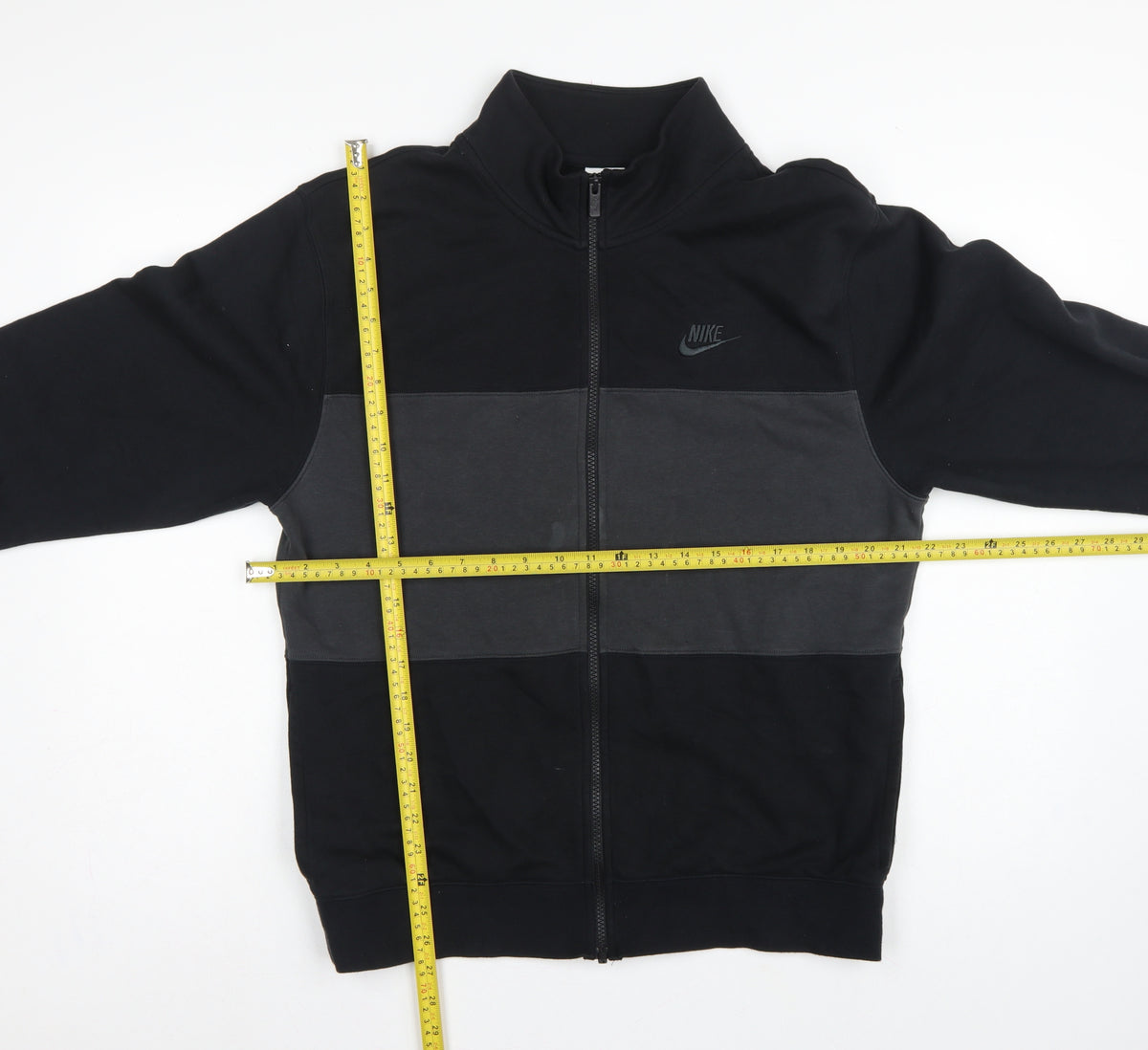 Nike Men’s Black Grey Full Zip Logo Sweatshirt Size S