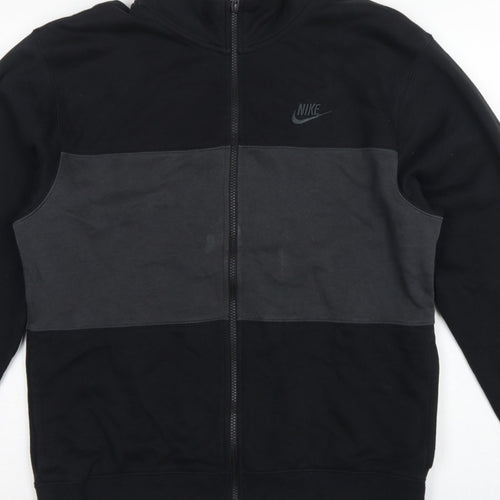 Nike Men’s Black Grey Full Zip Logo Sweatshirt Size S