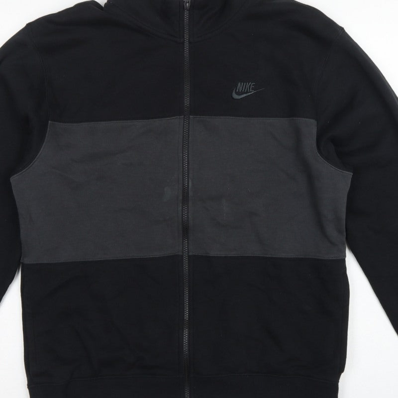 Nike Men’s Black Grey Full Zip Logo Sweatshirt Size S