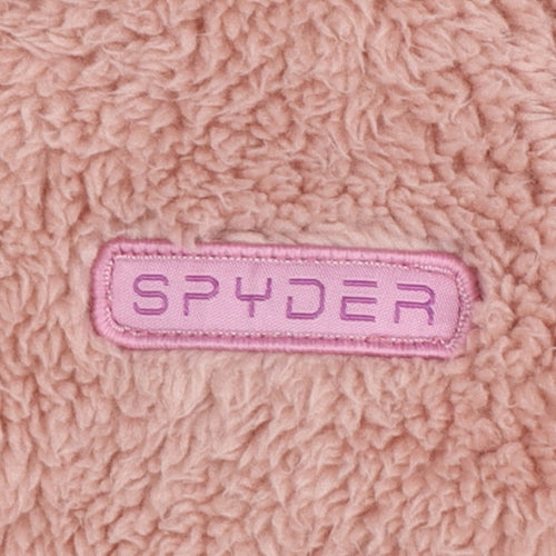 Spyder Women Pink L Fleece Snap Neck Pullover Sweatshirt