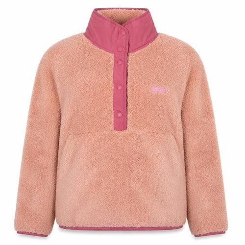 Spyder Women Pink L Fleece Snap Neck Pullover Sweatshirt