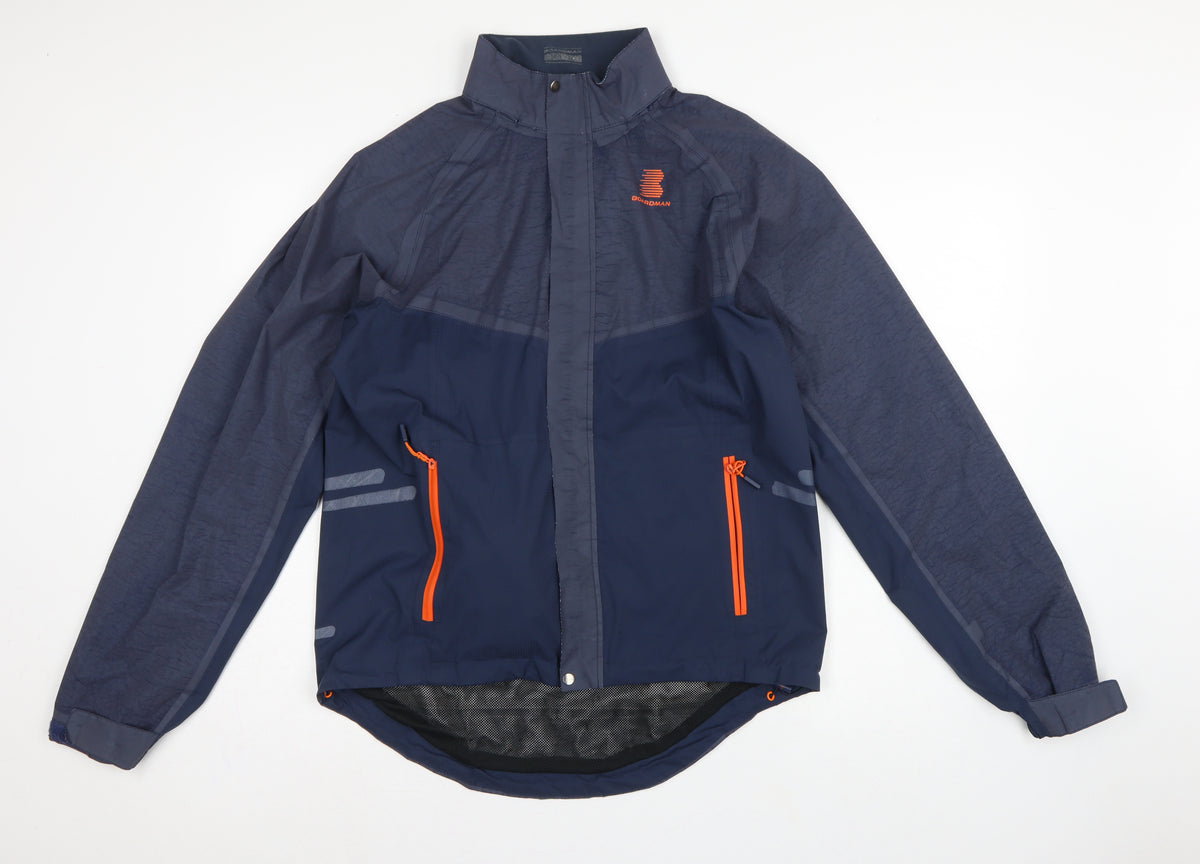 Boardman Men’s Navy M Windbreaker Cycling Jacket Reflective Full Zip