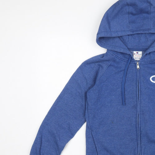 Champion Men's Blue Medium Full Zip Hooded Logo Fleece Hoodie
