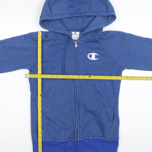 Champion Men's Blue Medium Full Zip Hooded Logo Fleece Hoodie