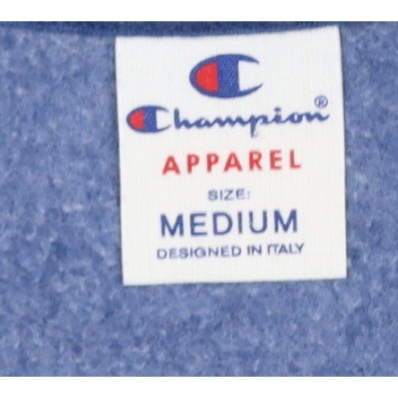 Champion Men's Blue Medium Full Zip Hooded Logo Fleece Hoodie