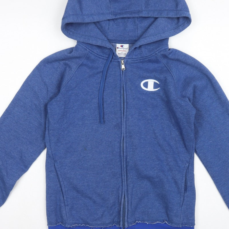 Champion Men's Blue Medium Full Zip Hooded Logo Fleece Hoodie
