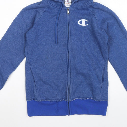 Champion Men's Blue Medium Full Zip Hooded Logo Fleece Hoodie