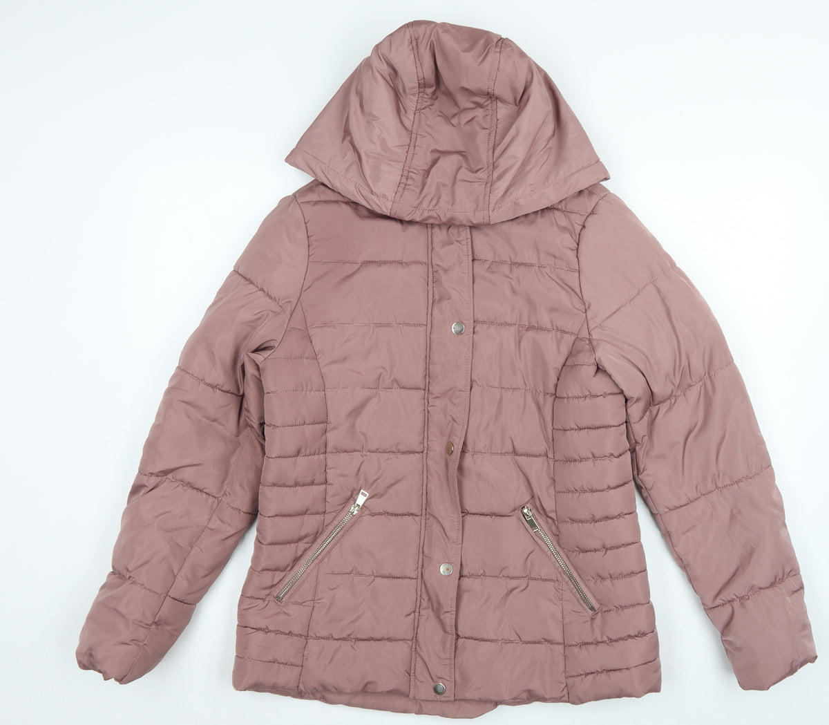 Dorothy Perkins Women Pink UK 12 Hooded Quilted Puffer Jacket