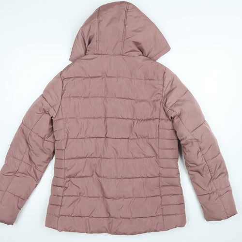 Dorothy Perkins Women Pink UK 12 Hooded Quilted Puffer Jacket