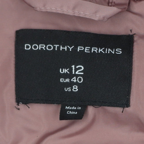 Dorothy Perkins Women Pink UK 12 Hooded Quilted Puffer Jacket