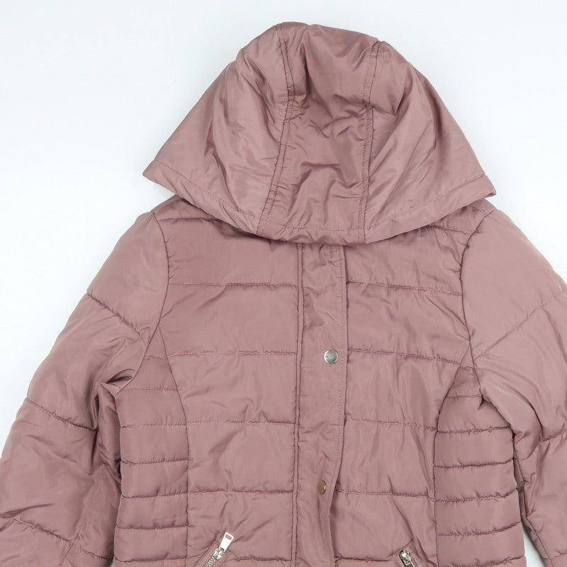Dorothy Perkins Women Pink UK 12 Hooded Quilted Puffer Jacket