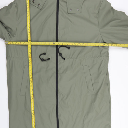 Tu Woman Green Size 16 Hooded Long Parka Coat Full Zip