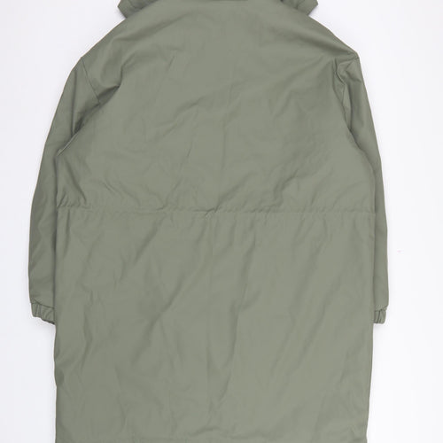 Tu Woman Green Size 16 Hooded Long Parka Coat Full Zip
