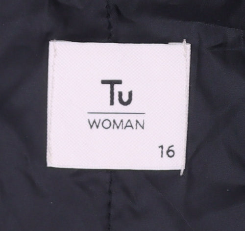 Tu Woman Green Size 16 Hooded Long Parka Coat Full Zip