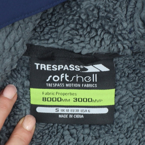 Trespass Men’s Navy S Softshell Hooded Parka Waterproof Fleece Lined