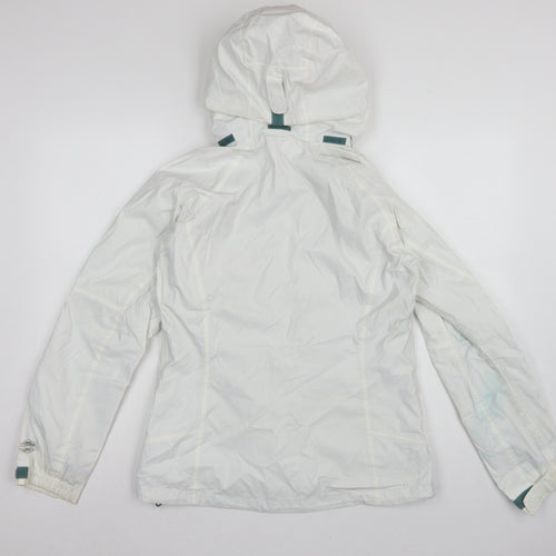 Columbia Women’s White Small Ski Jacket Hooded Waterproof Nylon