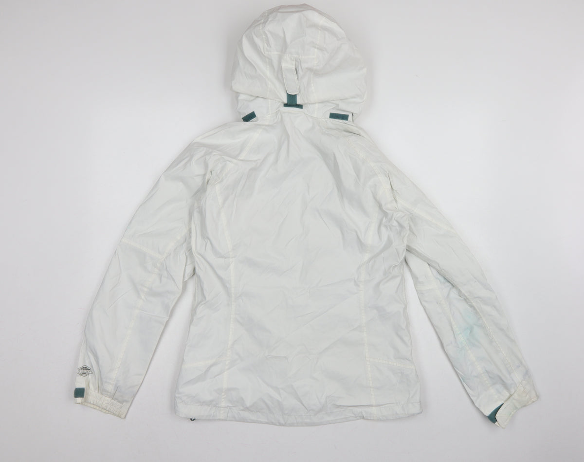 Columbia Women’s White Small Ski Jacket Hooded Waterproof Nylon