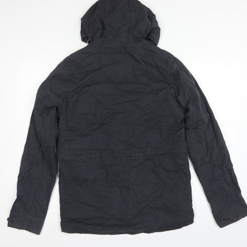 O'Neill Men's Black S Adventure Hooded Military Jacket Cotton Hyperdry