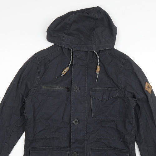 O'Neill Men's Black S Adventure Hooded Military Jacket Cotton Hyperdry