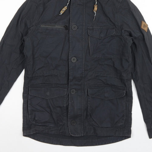 O'Neill Men's Black S Adventure Hooded Military Jacket Cotton Hyperdry