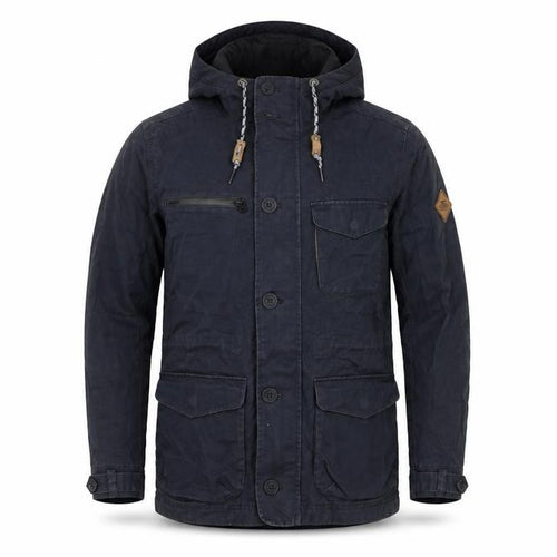 O'Neill Men's Black S Adventure Hooded Military Jacket Cotton Hyperdry