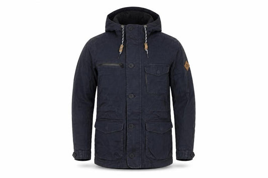O'Neill Men's Black S Adventure Hooded Military Jacket Cotton Hyperdry