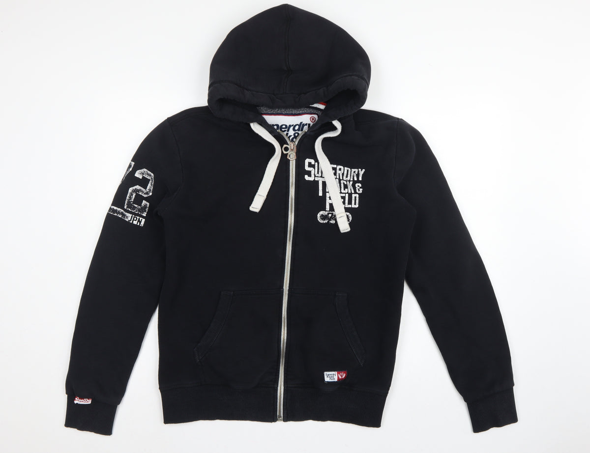 Superdry Men’s Black M Full Zip Track & Field Graphic Hoodie