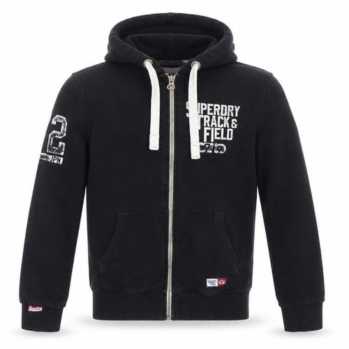 Superdry Men’s Black M Full Zip Track & Field Graphic Hoodie