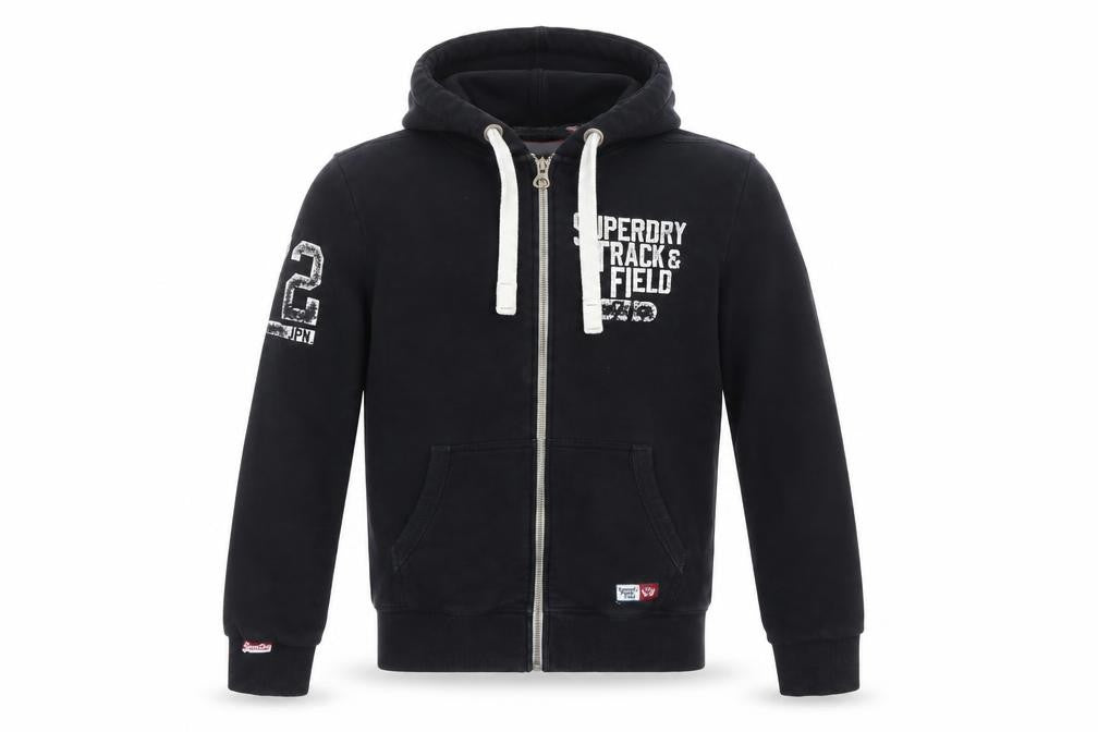 Superdry Men’s Black M Full Zip Track & Field Graphic Hoodie