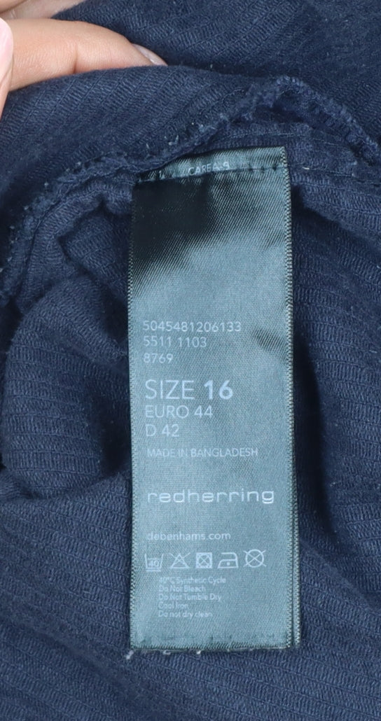 Red Herring Women’s Navy Blue Size 16 Corduroy Button Jacket