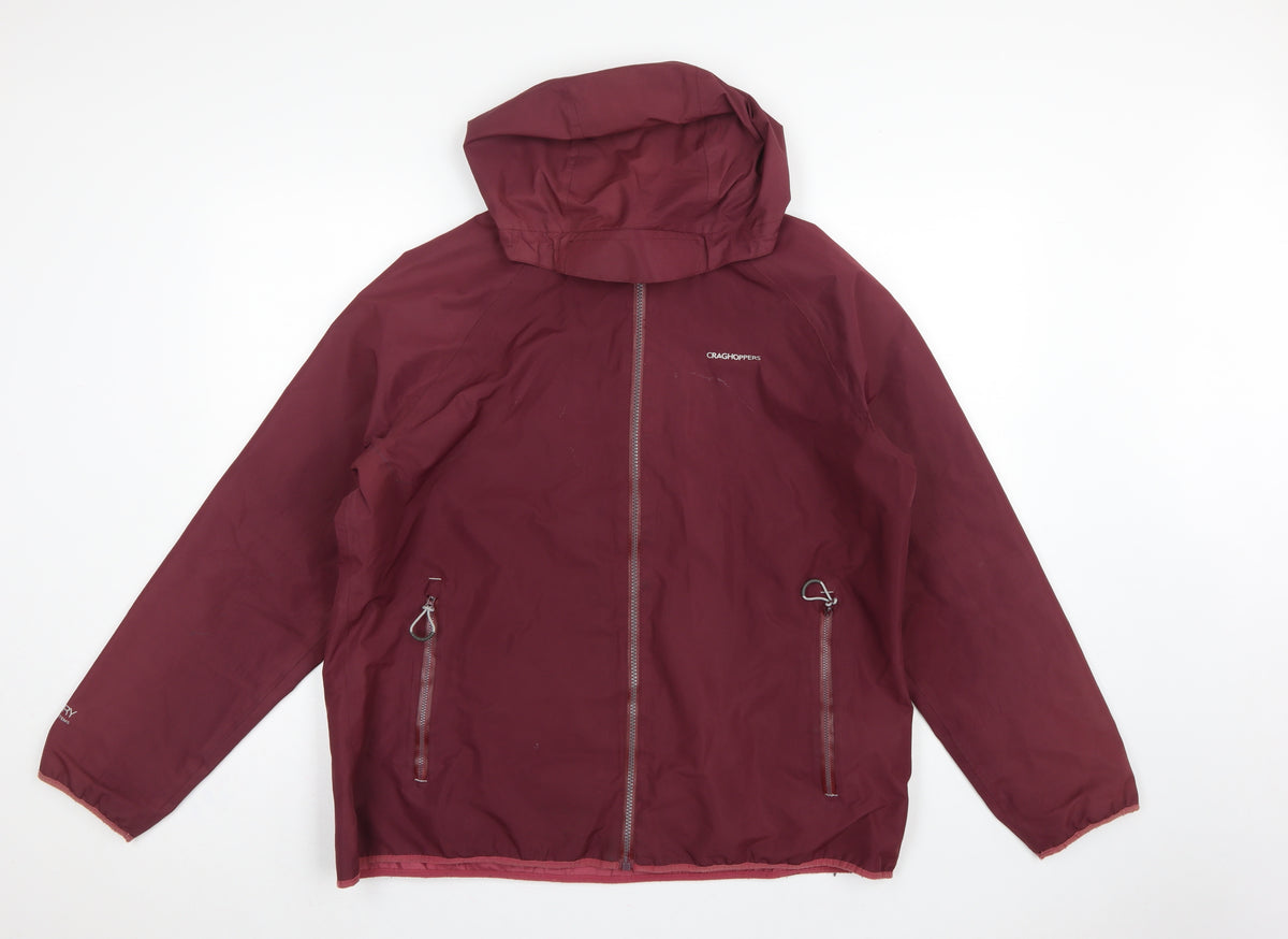 Craghoppers Women Burgundy UK 18 Aquadry Waterproof Hooded Rain Jacket