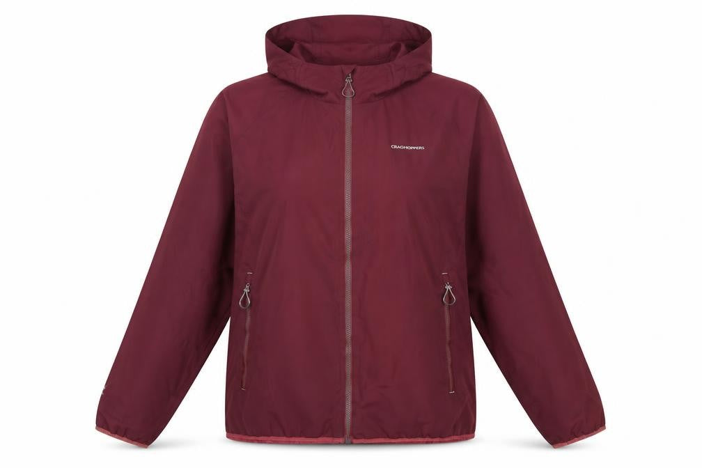 Craghoppers Women Burgundy UK 18 Aquadry Waterproof Hooded Rain Jacket
